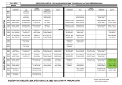 Ders Programı - D&uuml;zce &Uuml;niversitesi Sosyal Bilimler Meslek