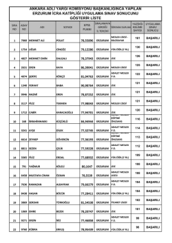 erzurum sınav sonu&ccedil;ları