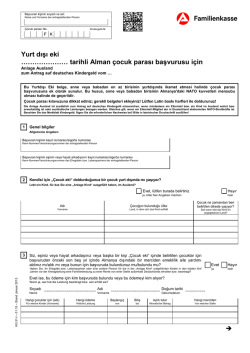 Anlage Ausland zum Antrag auf Kindergeld f&uuml;r t&uuml;rkische Arbeitnehmer