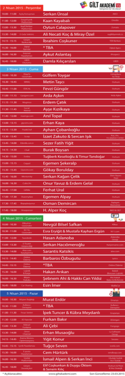 GİLT Akademi`15 Program