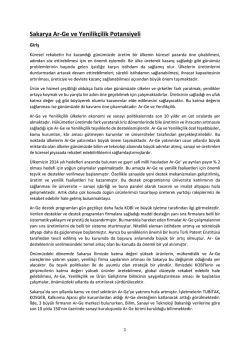 Sakarya Ar-Ge ve Yenilik&ccedil;ilik Potansiyeli Raporu i&ccedil;in tıklayınız