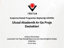 tübitak ar-ge proje destekleri - KASAUM