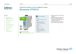 Nivotester FTW325 (PDF 1,94 MB) - E-direct