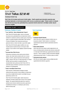 Page 1 Teknik Bilgi Formu Eski İsmi : Shell Tellus Shell Tellus S2 M