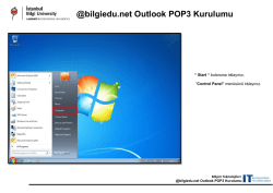 @bilgiedu.net Outlook POP3 Kurulumu