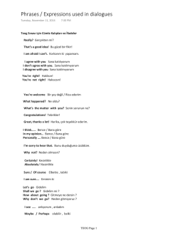 Phrases / Expressions used in dialogues