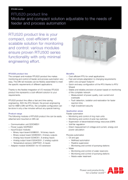 RTU520 product line Modular and compact solution adjustable to
