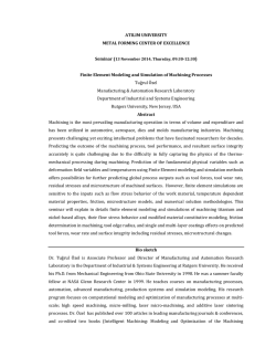 ATILIM UNIVERSITY METAL FORMING CENTER OF EXCELLENCE