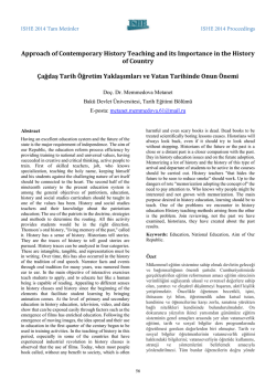 Approach of Contemporary History Teaching and its Importance in