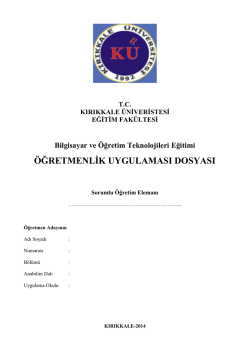 &ouml;ğretmenlik uygulaması dosyası