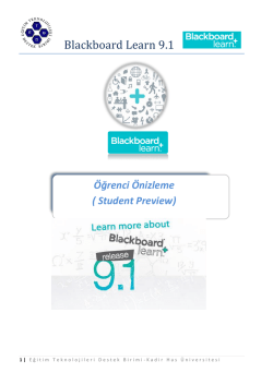 Blackboard Learn 9.1 - Kadir Has &Uuml;niversitesi