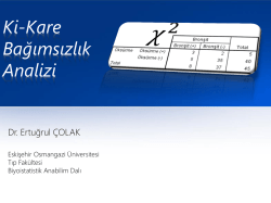 Ki-Kare Bağımsızlık Testi - anadolu &uuml;niversitesi eczacılık fak&uuml;ltesi