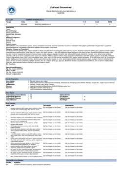 elektrik makineleri-ıı - KLU - TBMYOELEKTRIK