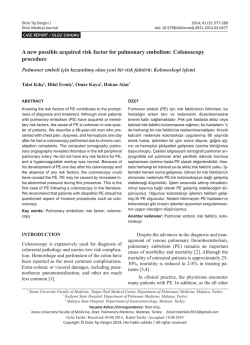 A new possible acquired risk factor for pulmonary