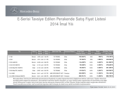 E-Serisi Sedan Fiyat Listesi - Mercedes-Benz