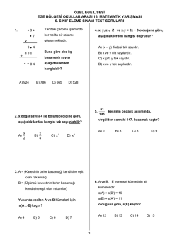 6. Sınıf - Özel Ege Lisesi
