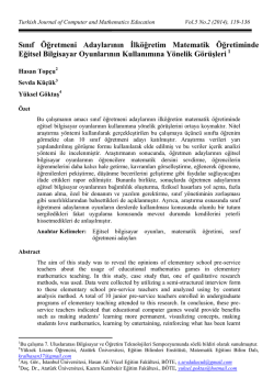 Sınıf &Ouml;ğretmeni Adaylarının İlk&ouml;ğretim Matematik