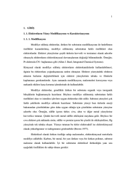 1 1. GİRİŞ 1. 1. Elektrotların Y&uuml;zey Modifikasyonu ve