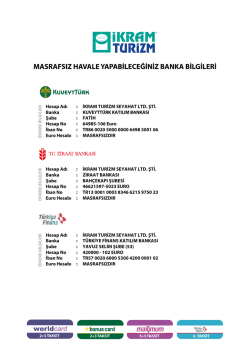 Hesap Adı Banka Şube Hesap No İban No Euro