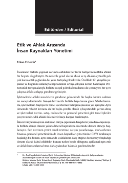 Etik ve Ahlak Arasında İnsan Kaynakları Y&ouml;netimi