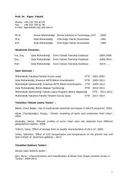 Detaylı &Ouml;zge&ccedil;miş - gıda m&uuml;hendisliği