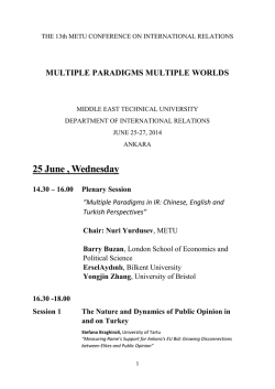 25 June , Wednesday - METU | International Relations