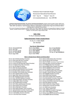 Edit&ouml;r / Editor Yrd. Do&ccedil;. Dr. Muhammet KUZUBAŞ İngilizce