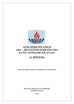 (I. D&Ouml;NEM) - A&ccedil;ık &Ouml;ğretim Lisesi