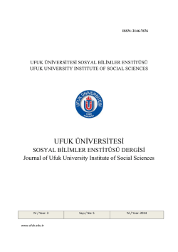 Ufuk Üniversitesi SBE Dergisi Sayı 5 kopya