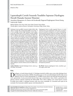 Laparoskopik Cerrahi Sırasında Tesad&uuml;fen