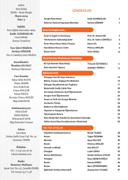İ&Ccedil;İNDEKİLER - Rota Koleji
