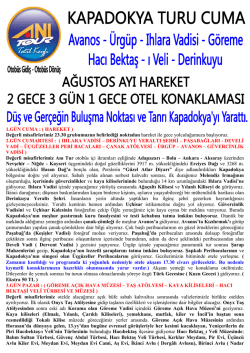 1.G&Uuml;N CUMA : ( HAREKET ) Değerli misafirlerimiz 23.30 - Tes-is2