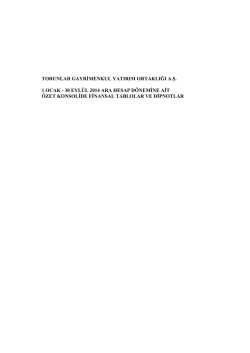 01.01 / 30.09.2014 Torunlar GYO Konsolide Finansal Tablolar