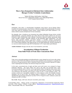 Meyve Suyu Konsantresi İşletmesi Katı Atıklarından