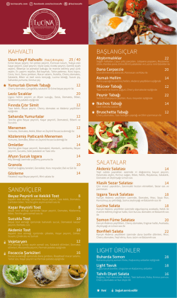 kahvaltı sandvi&ccedil;ler başlangı&ccedil;lar salatalar lıght &uuml;r&uuml;nler