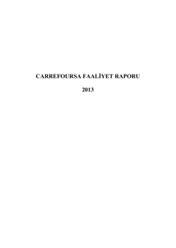 CARREFOURSA FAALİYET RAPORU 2013