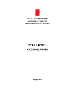 staj raporu yazım kılavuzu - Maden Mühendisliği