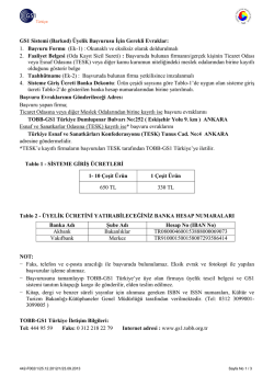 GS1 Sistemi (Barkod) &Uuml;yelik BaĢvurusu Ġ&ccedil;in Gerekli