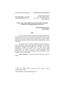 1 EVSEL İLA&Ccedil; ATIKLARININ TOPLANMASINDA TERSİNE LOJİSTİK
