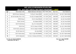 BE&Uuml; JEOLOJİ M&Uuml;HENDİSLİĞİ B&Ouml;L&Uuml;M&Uuml; 2014