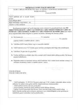 DOGRUDAN TEⅣ IIN TEKLIF ⅣlEKTUBU TCDD 3.BOLGE
