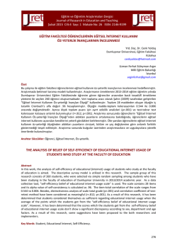 eğitim fak&uuml;ltesi &ouml;ğrencilerinin eğitsel internet kullanım &ouml;z