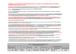 Kesin Yer, Zaman ve Hekim Listesi İlanı i&ccedil;in tıklayınız.