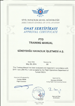 u&ccedil;uş eğitim organizasyonu eğitim el kitabı