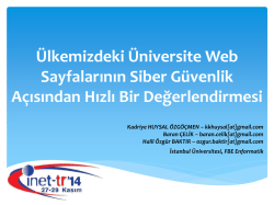 Ülkemizdeki Üniversite Web Sayfalarının Siber Güvenlik - Inet-tr