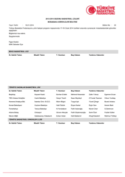 2013-2014 SEZONU BASKETBOL LİGLERİ M&Uuml;SABAKA