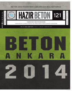 Hazır Beton Dergisi 121. Sayı - Türkiye Hazır Beton Birliği