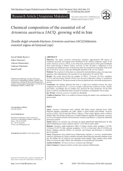 Chemical composition of the essential oil of Artemisia austriaca