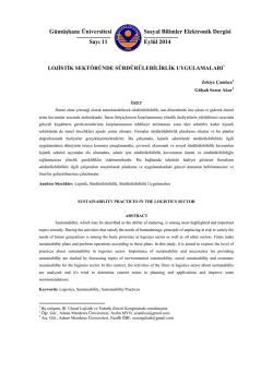 Lojistik Sektöründe Sürdürülebilirlik Uygulamaları