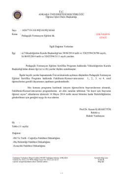 Pedagojik Formasyon Eğitimi Sertifika Programı
